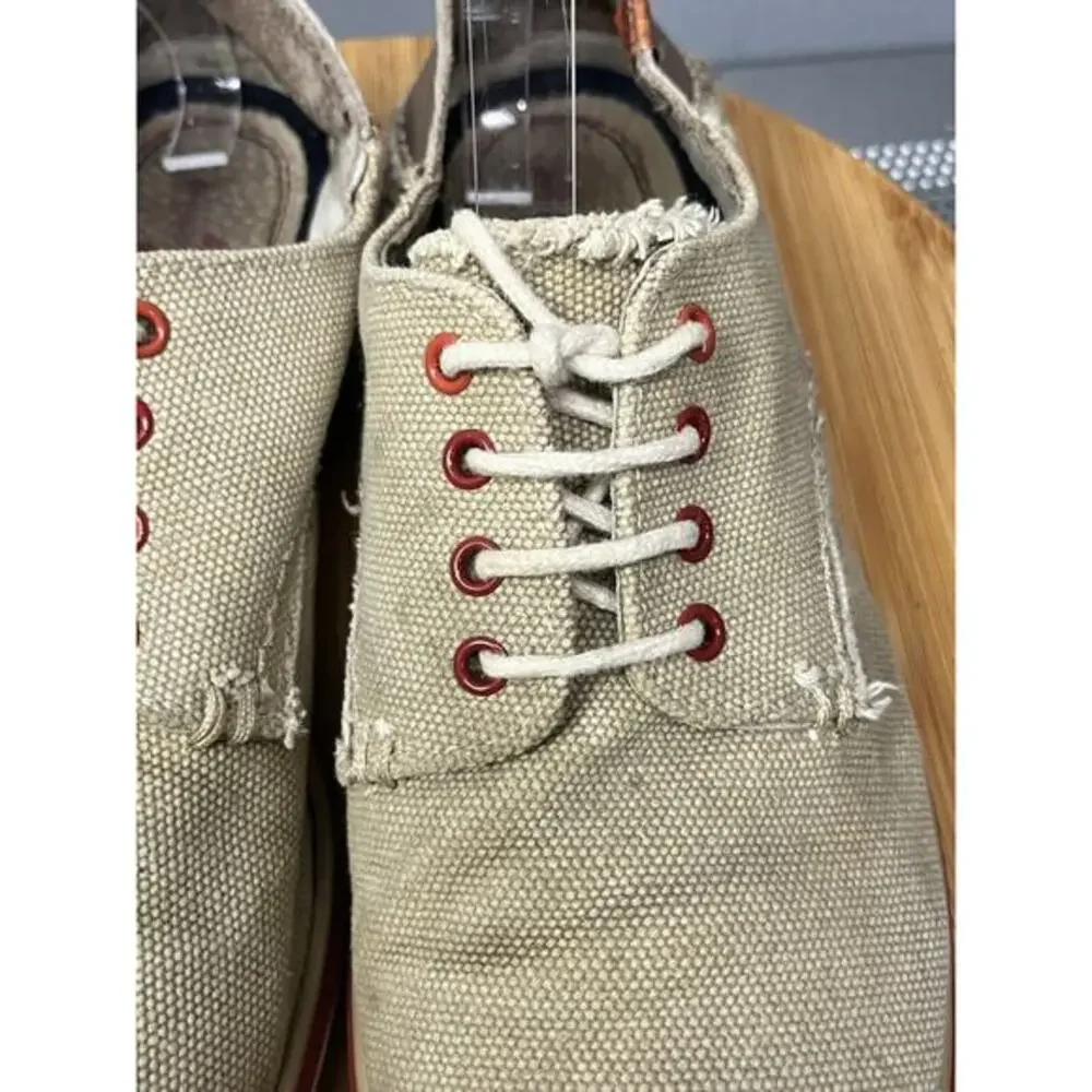 7 For All Mankind Men's size 9 Lace-Up Leather Casual‎ shoe tan leather accents